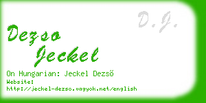 dezso jeckel business card